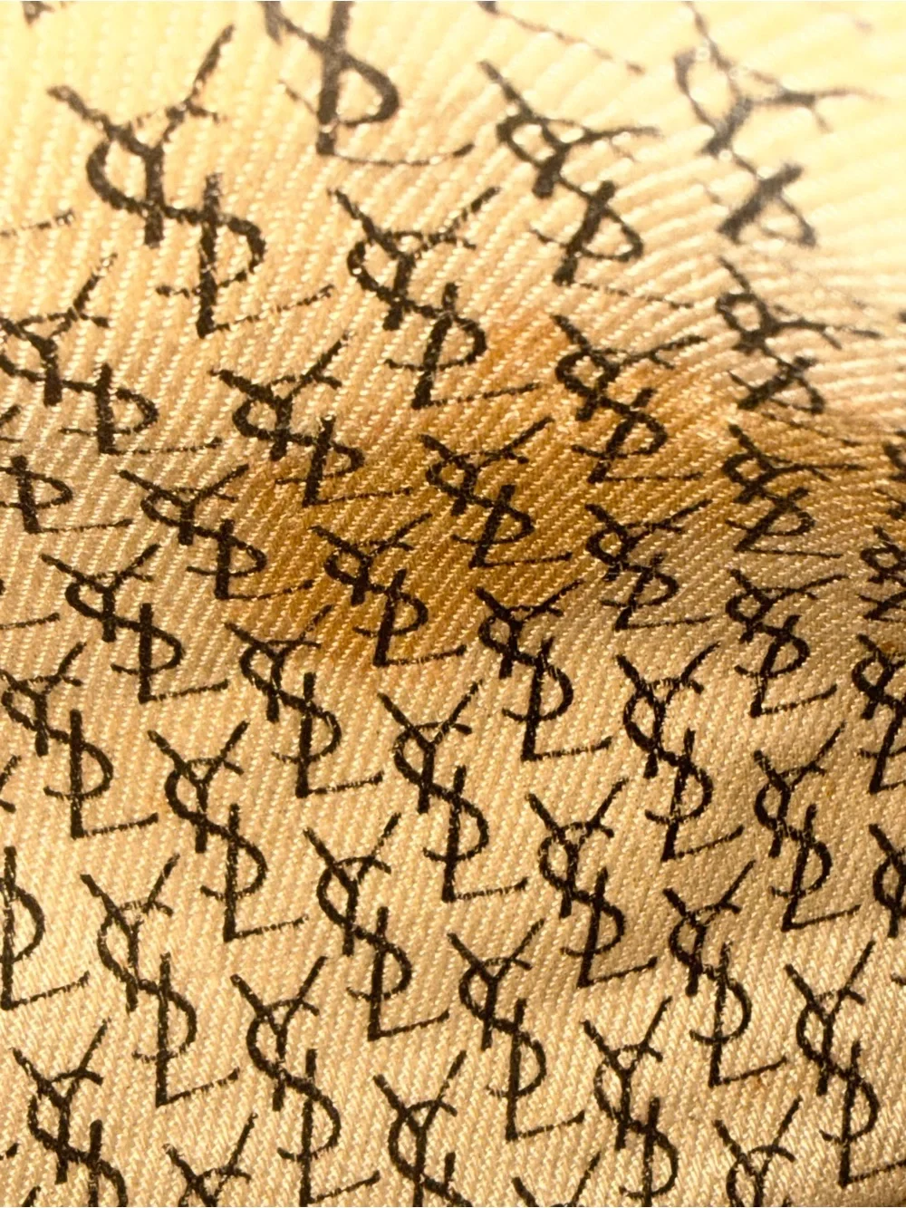 Vintage YSL Yves Saint Laurent Giraffe Print Taupe Gray Canvas Clutch Pouch - Picture 15 of 16